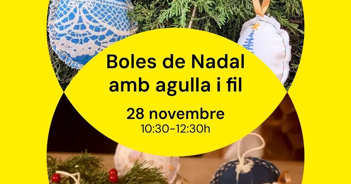 Boles de Nadal amb agulla i fil
